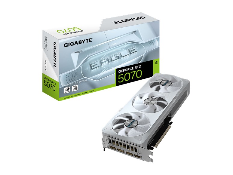 Gigabyte GeForce RTX 5070 EAGLE ICE SFF OC 12GB GDDR7 Graphics Card GV-N5070EAGLEOC ICE-12GD